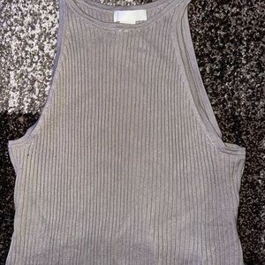 H&M Gray Ribbed Tank Top
